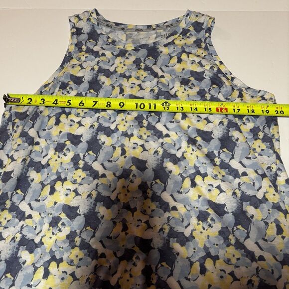 Zelos Geometric Print Shirt Tank Women's Size 1X Blue White Yellow Activewear - Picture 5 of 6